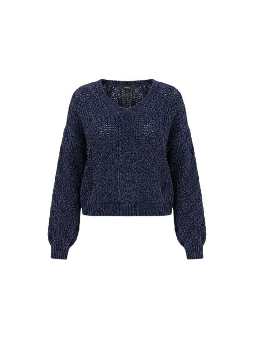 Forever 21 Womens Navy Open Knit Crewneck Sweater Long Sleeve L
